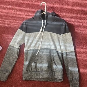 Gray and Black Colorblock Hoodie